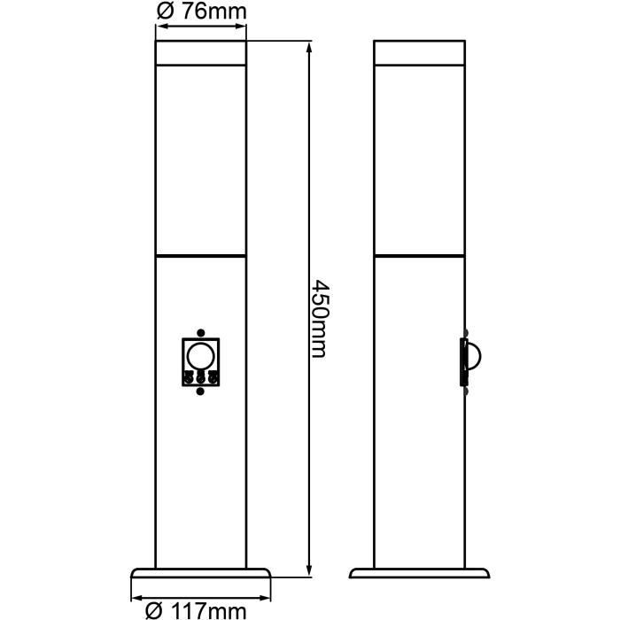 BRILLIANT - DODY Paletto da esterno - sensore incluso - colore nero - metallo/plastica E27 LED 1x10W