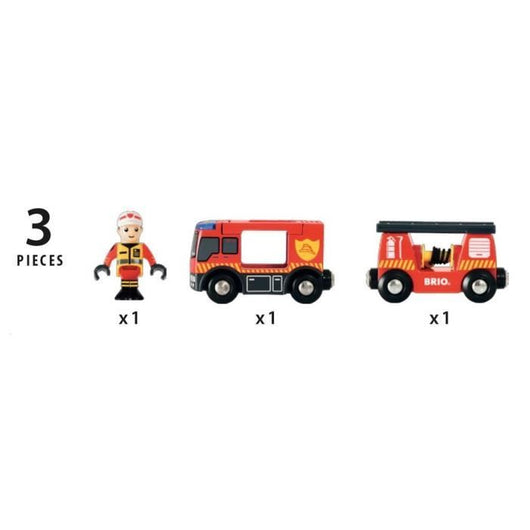 BRIO World - 33811 - Fire Truck Sound And Light - Giocattolo in legno