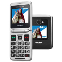 BRONDI AMICO TUO 4G (NERO) - TELEFONO CELLULARE PER ANZIANI - TASTO SOS - CONTROLLO REMOTO - DOPPIO DISPLAY
