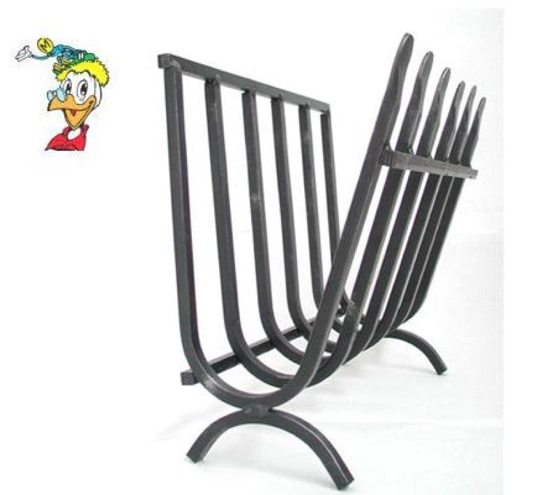 BRUCIALEGNA CULLA FERRO BATTUTO BRUCIA LEGNA PER CAMINETTO CAMINO FUOCO 50X20X36