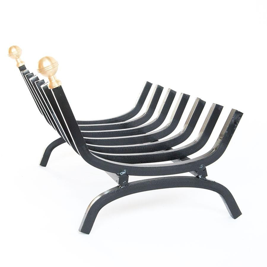 BRUCIALEGNA PESANTE FERRO BATTUTO BRUCIA LEGNA PER CAMINETTO CAMINO FUOCO 50CM