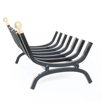 BRUCIALEGNA PESANTE FERRO BATTUTO BRUCIA LEGNA PER CAMINETTO CAMINO FUOCO 50CM