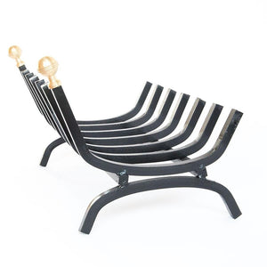 BRUCIALEGNA PESANTE FERRO BATTUTO BRUCIA LEGNA PER CAMINETTO CAMINO FUOCO 50CM