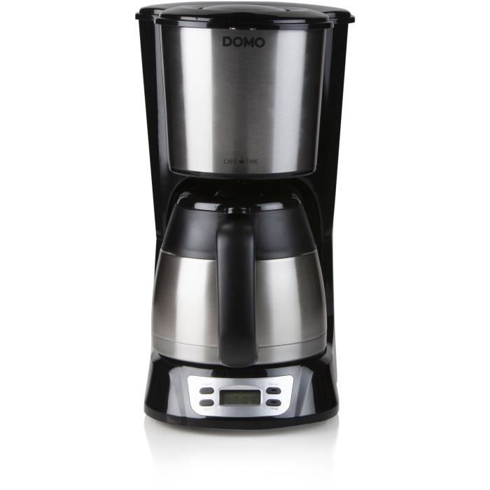 Caffettiera a filtro - DOMO - DO709K - 1000 W - 1 L - 8 tazze - Schermo LCD - Timer 24 ore - Acciaio inossidabile