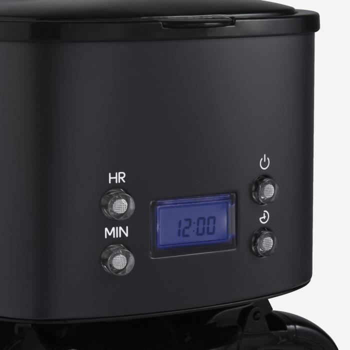 Caffettiera programmabile - HKoeNIG - MG32 - 1,5 L (12 tazze) - 1000 W - Schermo LCD - Mantieni caldo - Nero e acciaio inossidabile
