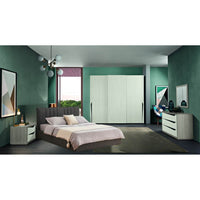 Camera da letto Dorotea armadio 3 ante scorrevoli grigio reina e cenere