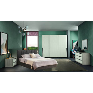 Camera da letto Dorotea armadio 3 ante scorrevoli grigio reina e cenere