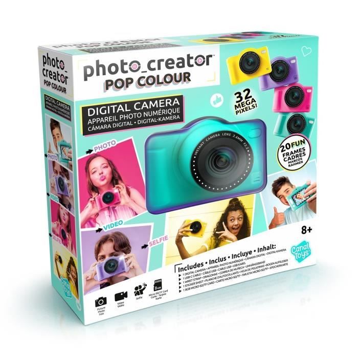 Canal Toys - Photo Creator - Fotocamera digitale Pop Colore Verde - Con scheda SD da 32 GB inclusa