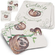 Set di Supporti per Bicchieri a Forma Quadrata Just Hang Out Mint da 50 - Supporti per Bicchieri Decorativi con Animali - Supporti per Bicchieri per Tavolo