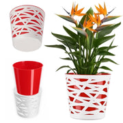 KADAX - Inserto in plastica per vaso di fiori e piante, 15 cm, rosso