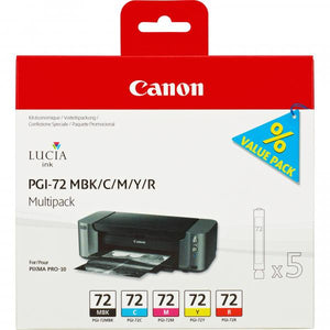Canon 5 Cartucce d'inchiostro Multipack PGI-72 MBK/C/M/Y/R (PGI-72 MBK/C/M/Y/R MULTI PACK - PGI-72 MBK/C/M/Y/R MULTI PACK)
