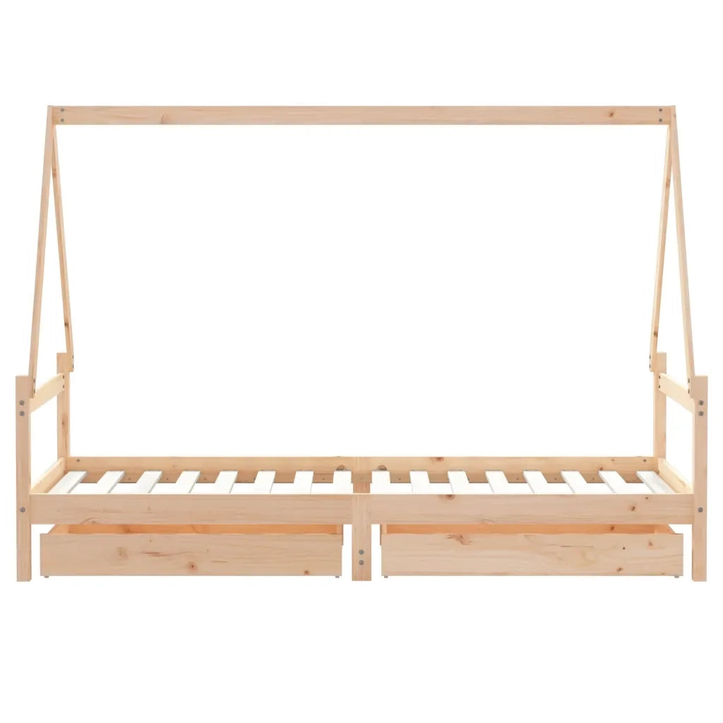 Giroletto Bambini | Letto Infantile | Lettino con Cassetti 90x200 cm Legno Massello di Pino