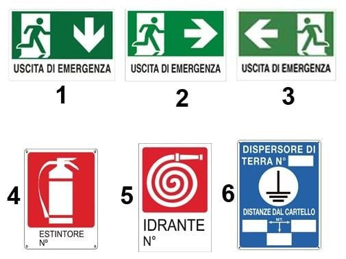 CARTELLO SEGNALATORE D'EMERGENZA B PEZZI 5