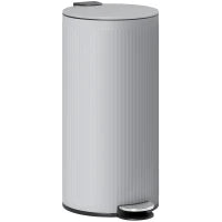 Bidone da Cucina da 30L, a Pedale con Secchio Interno, Coperchio a Chiusura Soft, 36x30x60,5cm, Grigio