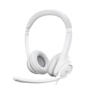 Casco cablato stereo logitech H390 con microfono antibruito, USB -A - Bianco rotto