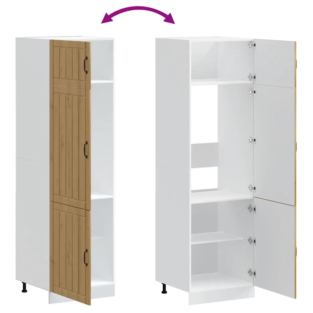 Armadio da Cucina-Credenza da Cucina Lucca Rovere Artigianale Legno Multistrato