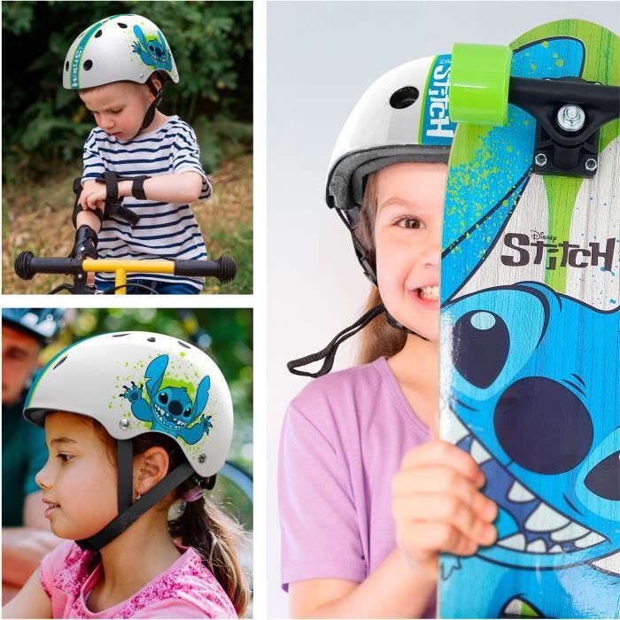 Casco da skate - DISNEY - STITCH - Circonferenza testa regolabile 53/57cm - Ventilazione interna e schiuma per un maggiore comfort