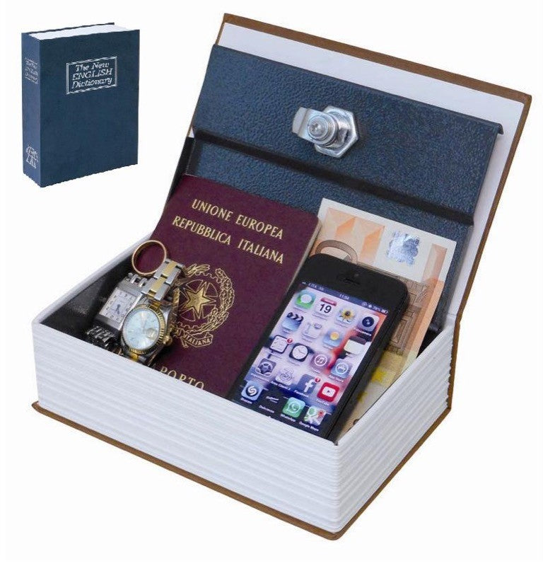CASSETTA PORTAVALORI A LIBRO CASSETTA DI SICUREZZA CM.26.5x20.5x6.5 h