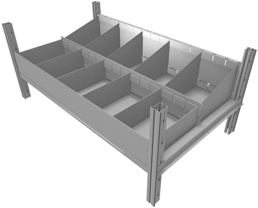 Cassettiera doppia zincata a 10 scomparti cm. 100x60