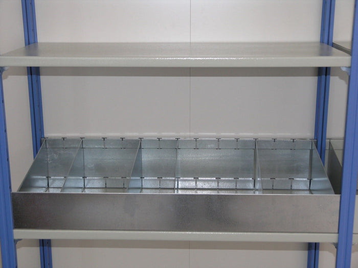 Cassettiera metallica a 4 separatori 91x50 cm ZINCATA