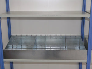 Cassettiera ZINCATA metallica a 4 separatori cm. 91x40