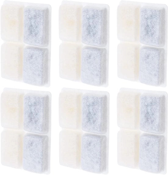 Filtro per acqua per animali 6 parti - Filtro di ricambio - Compatibile con fonte d'acqua quadrata bianca - Carbone attivo - Beneficio per la salute - Acqua fresca sempre - Filtro per fonte d'acqua 

Modello: 6-delig 
Codice prodotto: Vervangingsfilters
