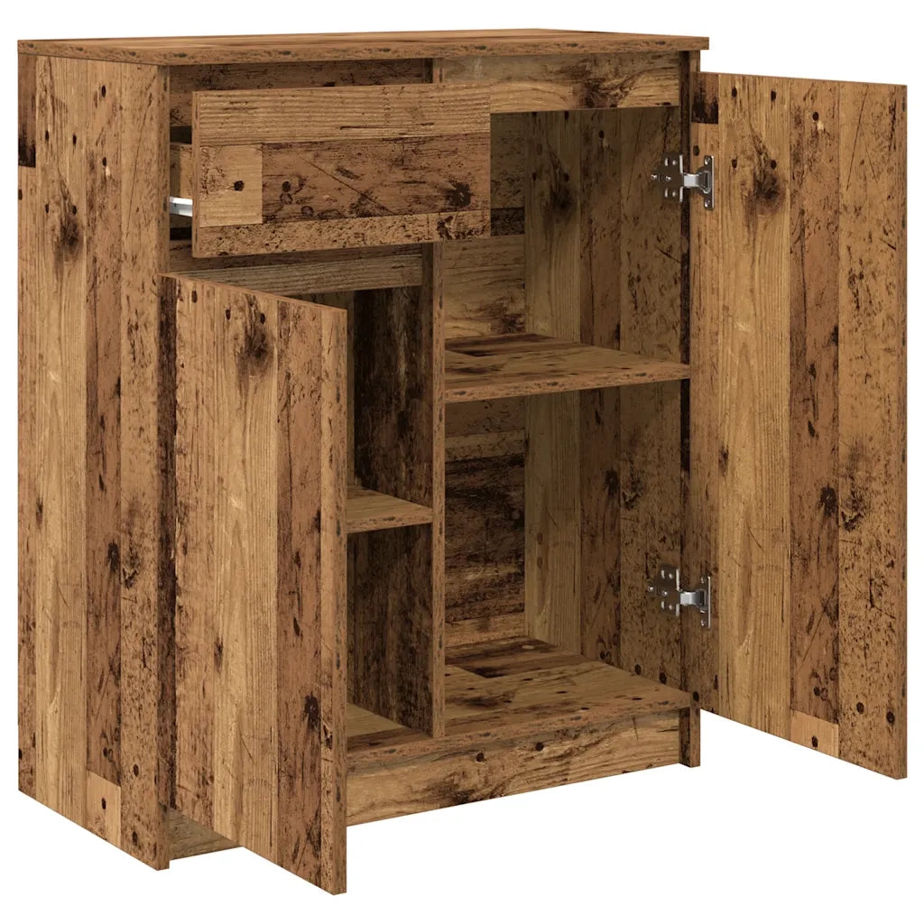 Credenza con Cassetto Legno Antico 71x35x84 cm in Truciolato 861596