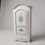 Armadio shabby 1 porta legno bianco anticato decori filo ocra 96x56x196 - Mobili 2G