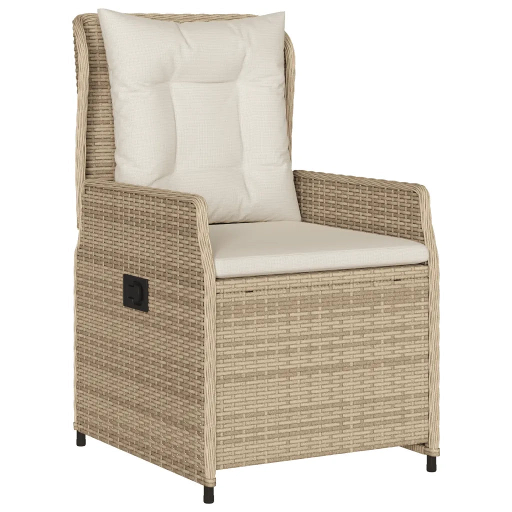 vidaXL Set da Pranzo da Giardino 9 pz con Cuscini Beige in Polyrattan