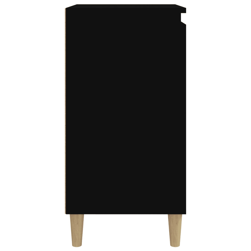 Set di 2 Comodini | Armadio da Notte | Mobiletto da notte Neri 40x35x70 cm in Legno Multistrato