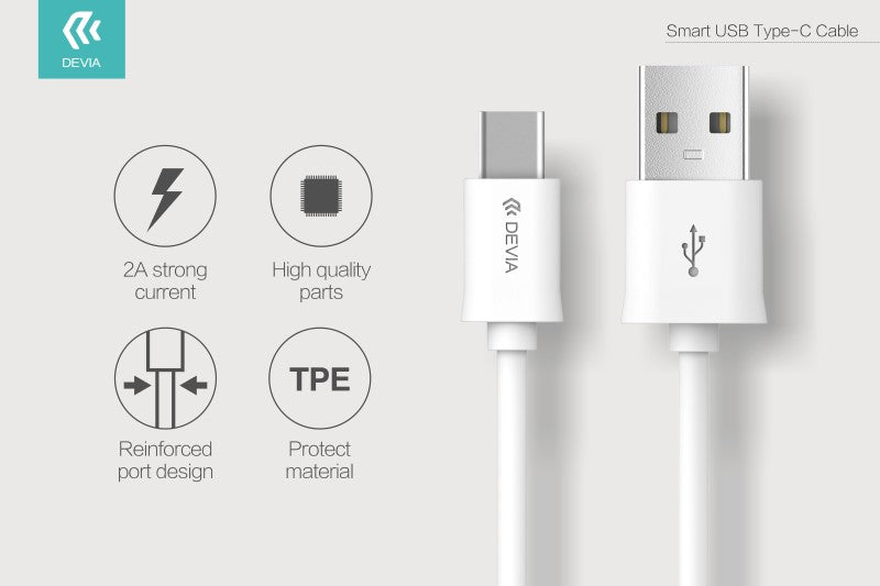 CAVO SERIE S. Type-C USB 2 METRI WHITE