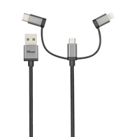 Cavo USB 2.0 3 in 1 - connettori micro-USB, USB-C e Lightning - per ricarica e collegamento pc - 1 Metro