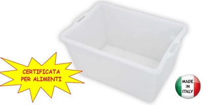 CESTE CESTA PORTA PANE CHIUSA CM.65x43x33,5H IN POLIETILENE PER ALIMENTI LT. 70