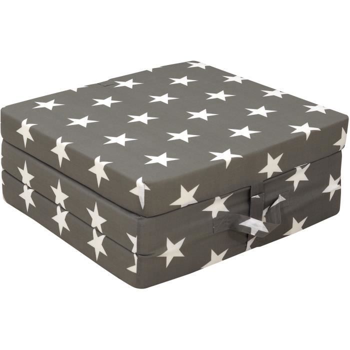 Chauffeuse pieghevole - SAMBA - Multiposizione - Motivo a stella - 190 x 70 x 9 cm