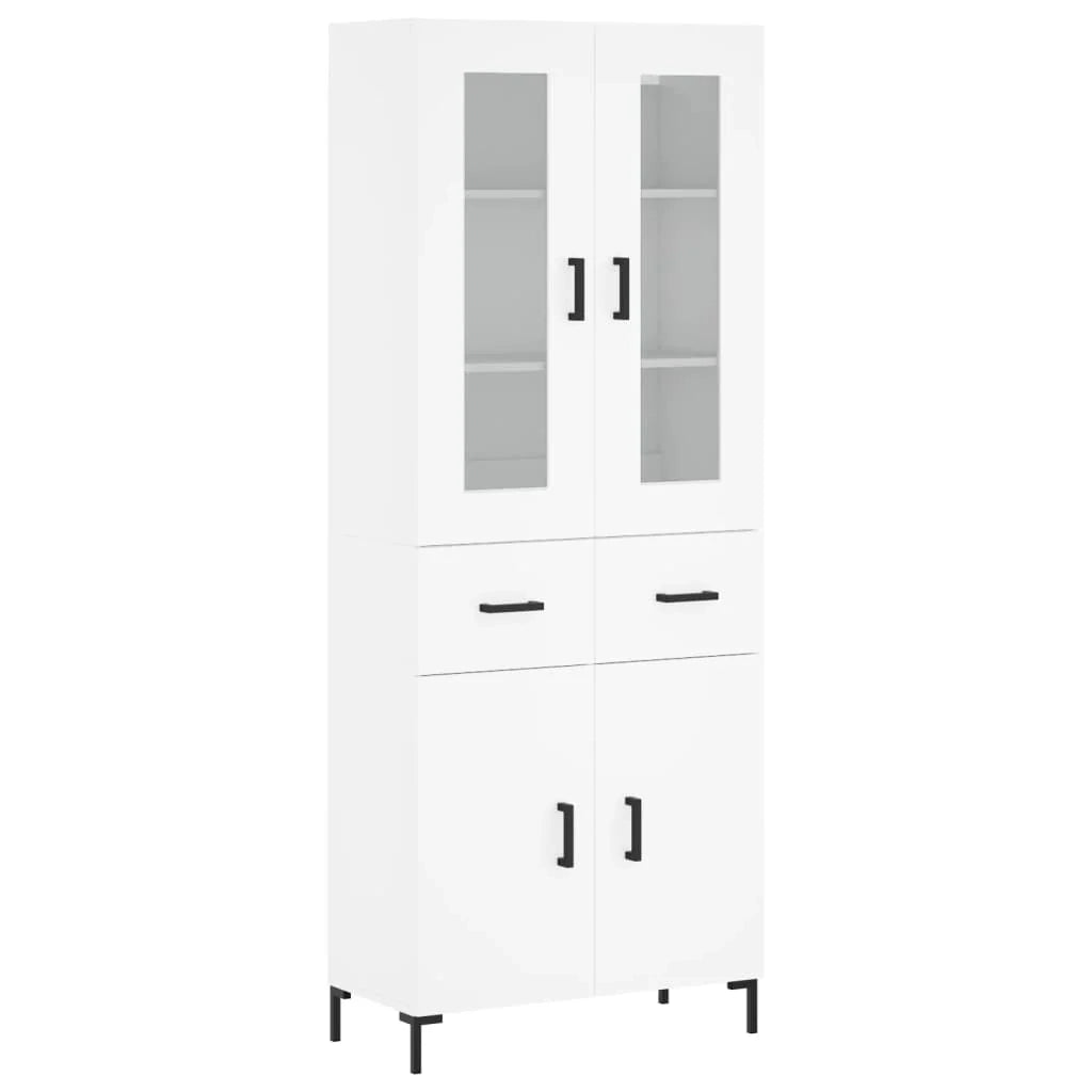 Buffet credenza cassettiera mobiletto mobile contenitore organizer cucina soggiorno salotto alto 69,5 x 34 x 180 cm legno ingegnerizzato bianco 02_0032749