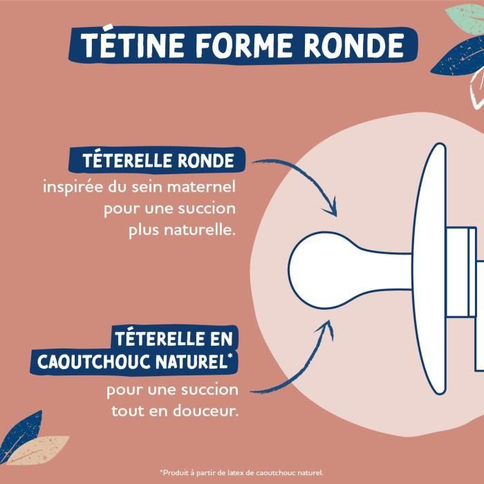 Ciuccio Dodie Gaia +0m in gomma rotonda rosa - Confezione da 2