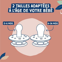 Ciuccio Dodie Gaia +0m in gomma rotonda rosa - Confezione da 2