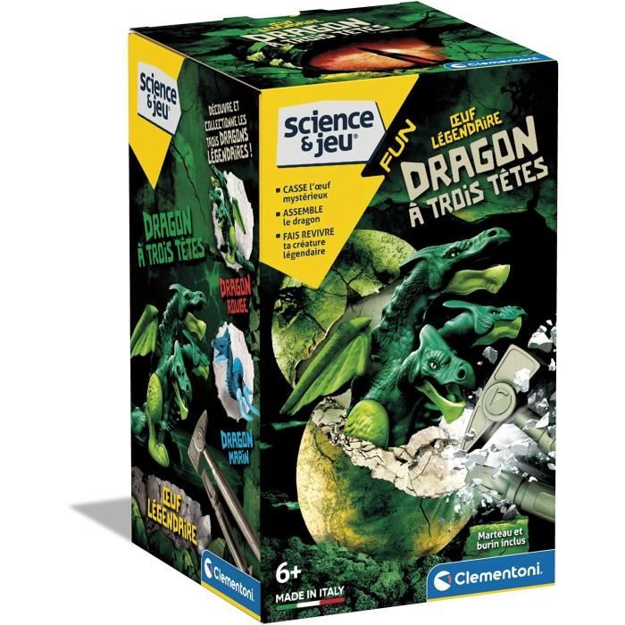 Clementoni - Sciences and Play - Legendary Egg - Dragon ha tre teste