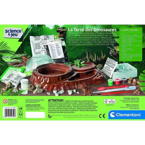 Clementoni - Scienza e gioco - Il mondo dei dinosauri - Terrario da creare + 3 figurine di dinosauri - Made in Italy