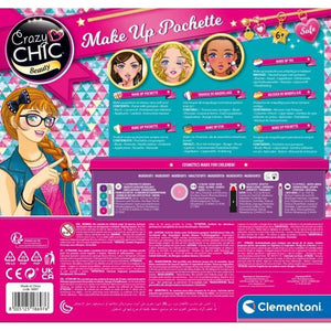 Clementoni Crazy Chic - Tasca per il trucco lavabile - Contiene 5 prodotti per il trucco
