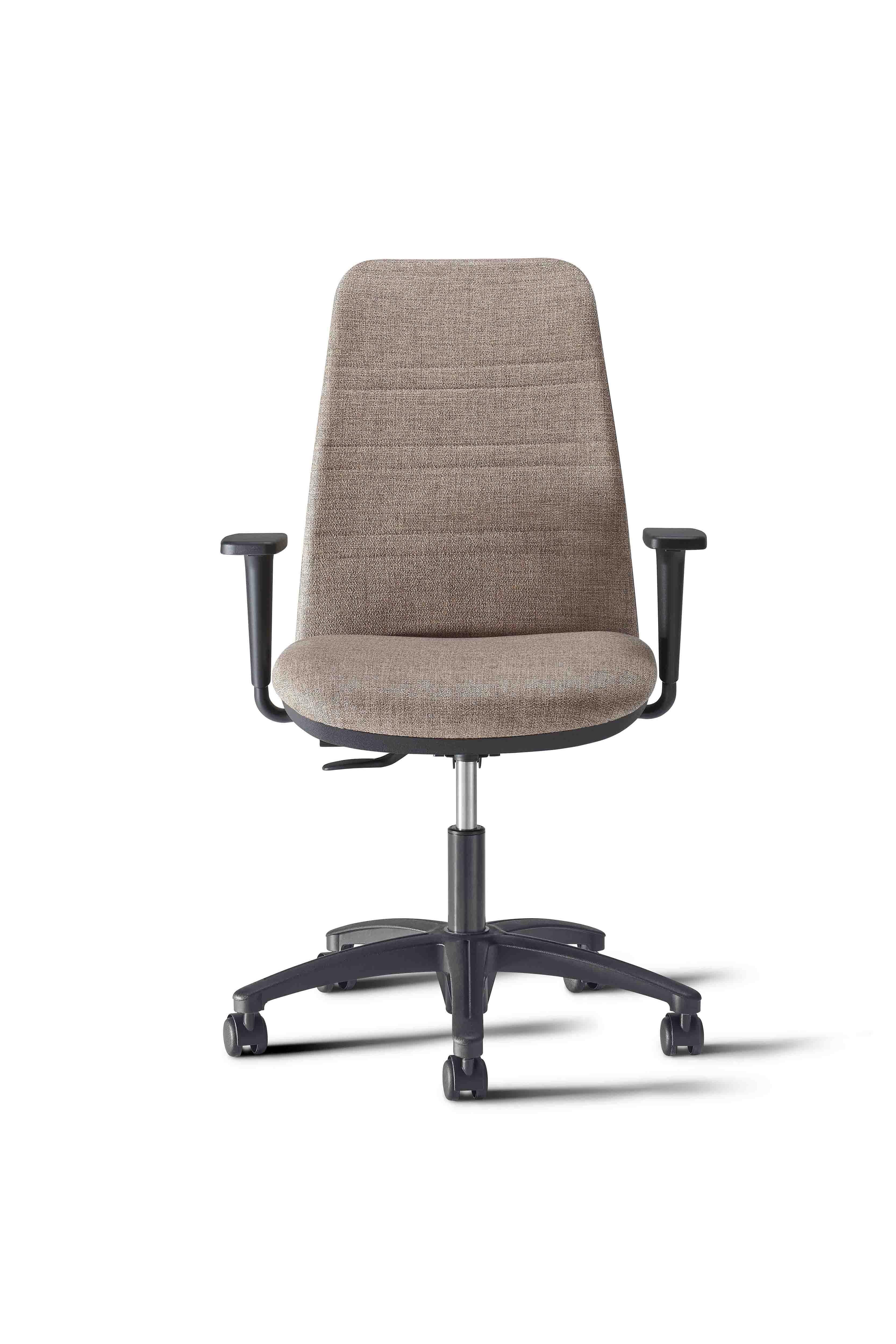 Composizione arredi operativi con scrivania moderna con struttura metallica, mobile con 2 ante battenti e poltroncina girevole