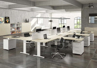 Composizione completa ufficio operativo con 4 postazioni lavoro cm. 324x324x72h