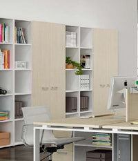 Composizione completa ufficio operativo con 4 postazioni lavoro cm. 324x324x72h