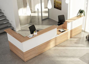 Composizione reception in melaminico ad angolo per ufficio cm. 396x156x117h