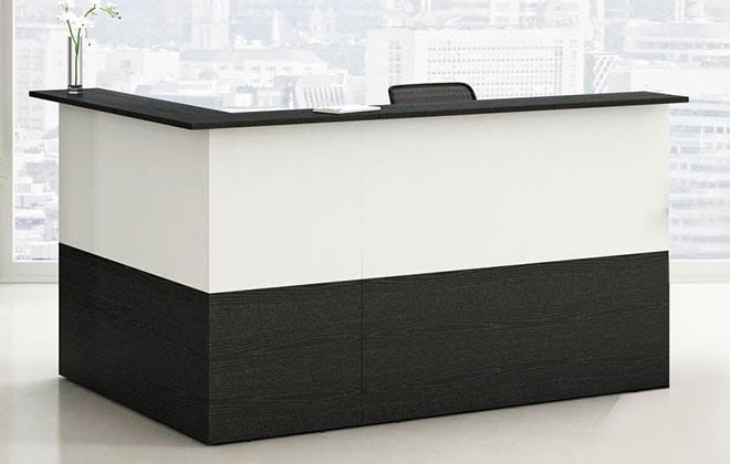 Composizione reception in melaminico da ufficio cm. 216x156x117h