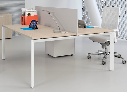 Composizione scrivanie da 2 persone per ufficio cm. 140/160/180/200x165x74h