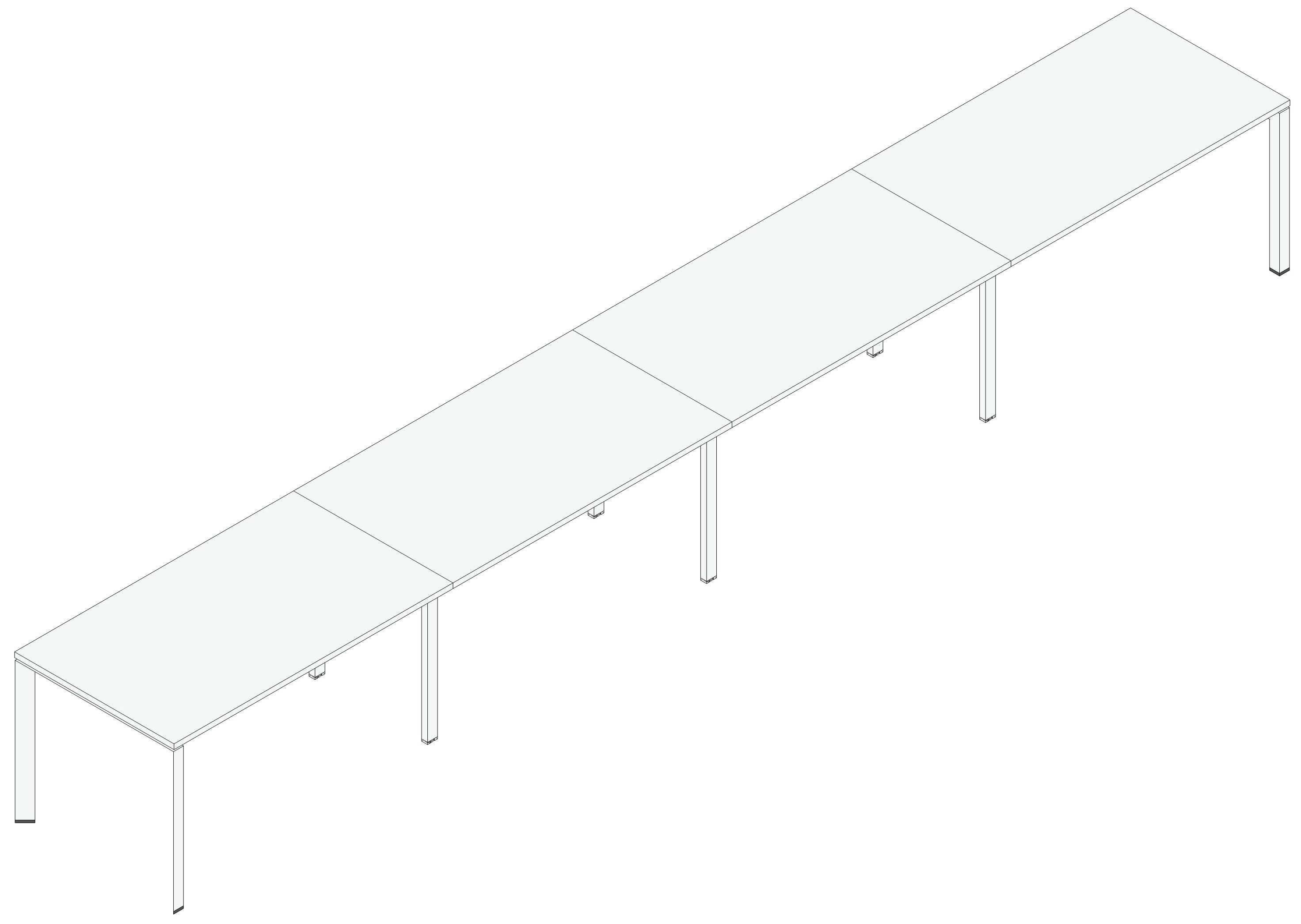 Composizione scrivanie da ufficio direzionale cm. 560/640/720/800x80x74h