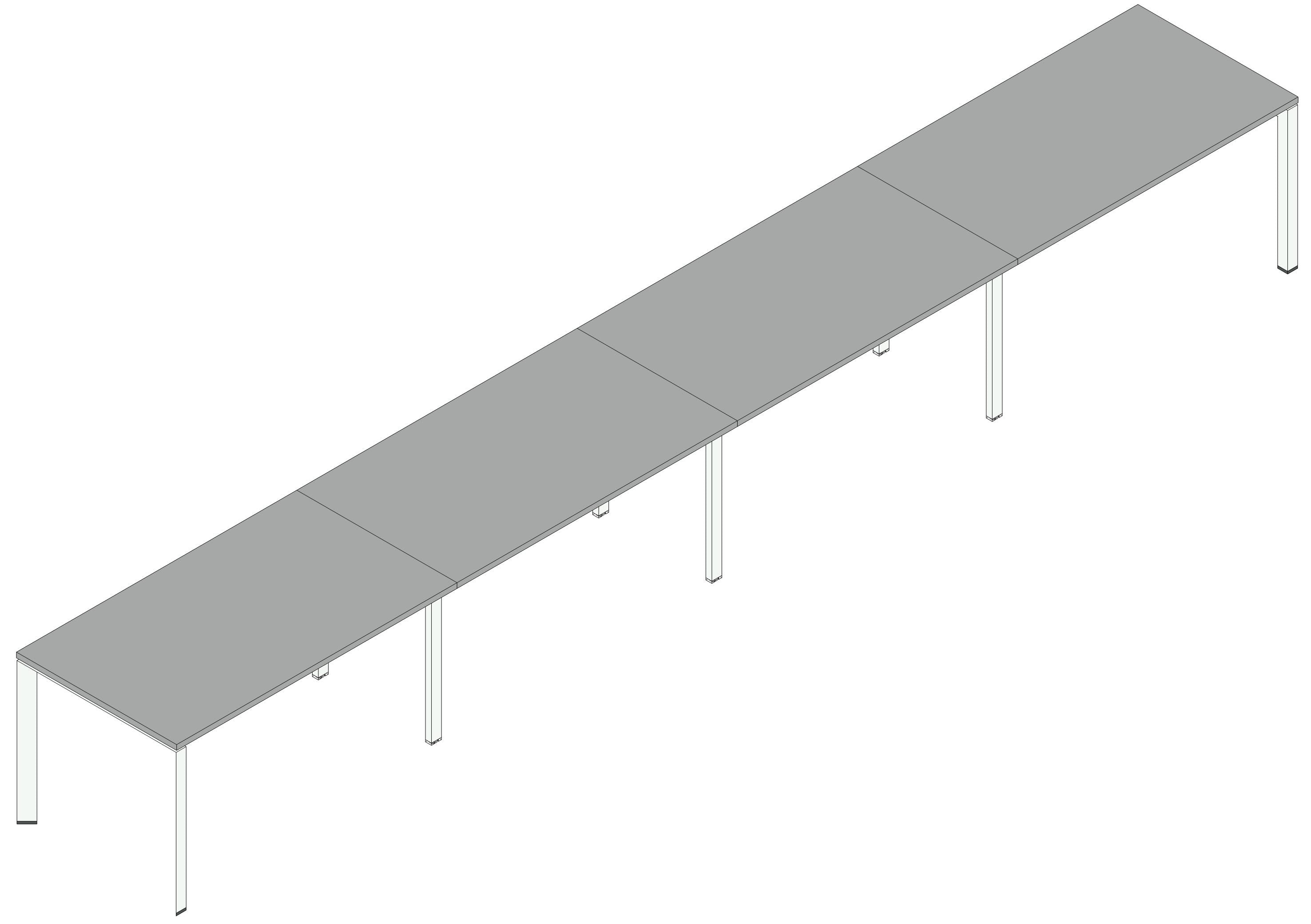 Composizione scrivanie da ufficio direzionale cm. 560/640/720/800x80x74h