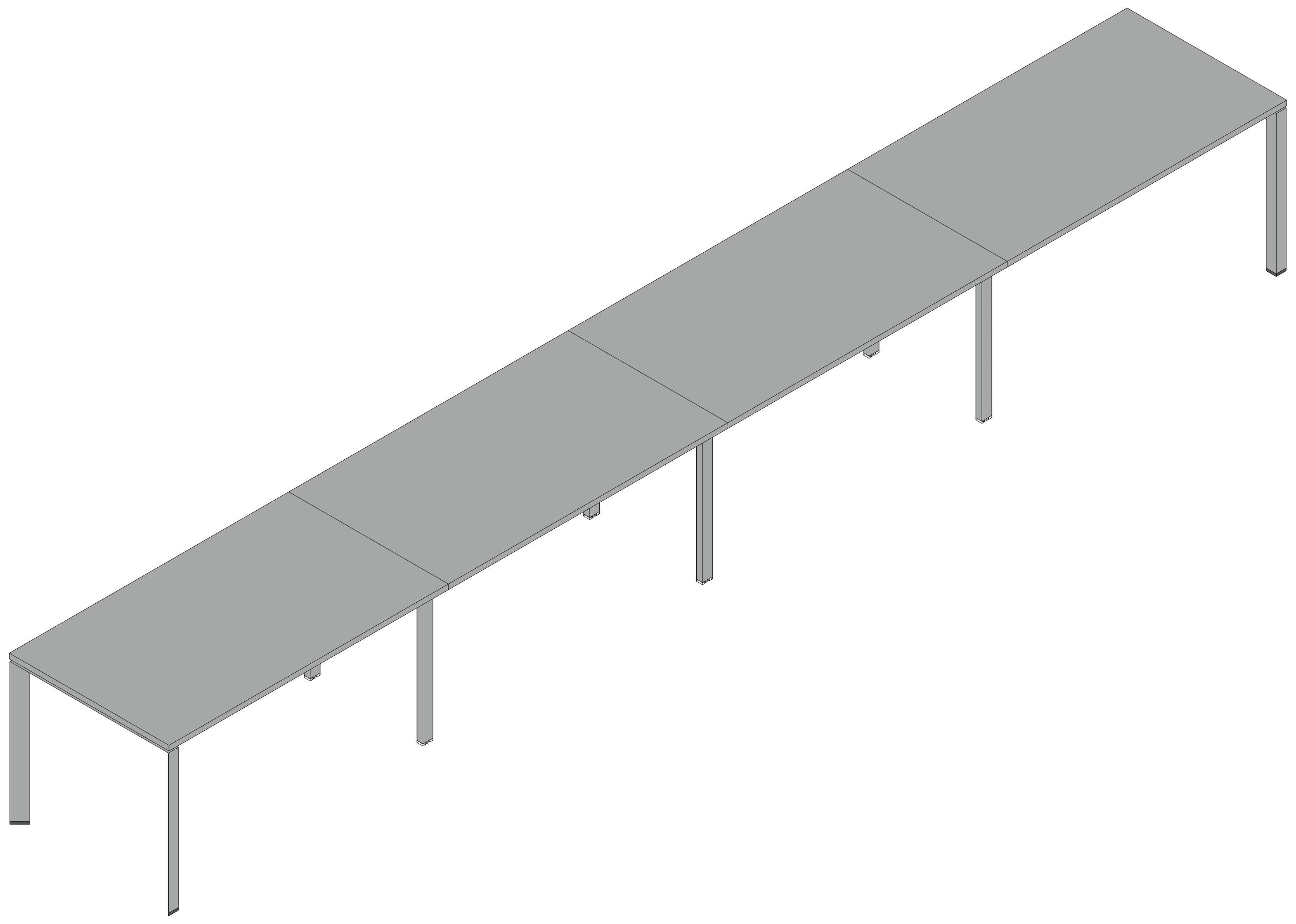 Composizione scrivanie da ufficio direzionale cm. 560/640/720/800x80x74h