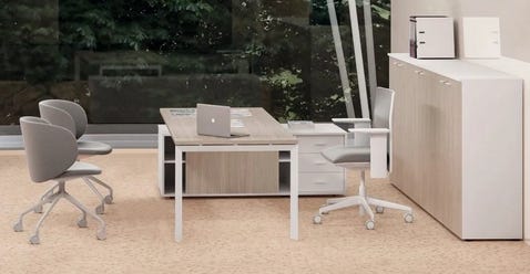 Composizione scrivanie da ufficio direzionale cm. 560/640/720/800x80x74h